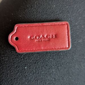 Coach New York Red Leather Tag